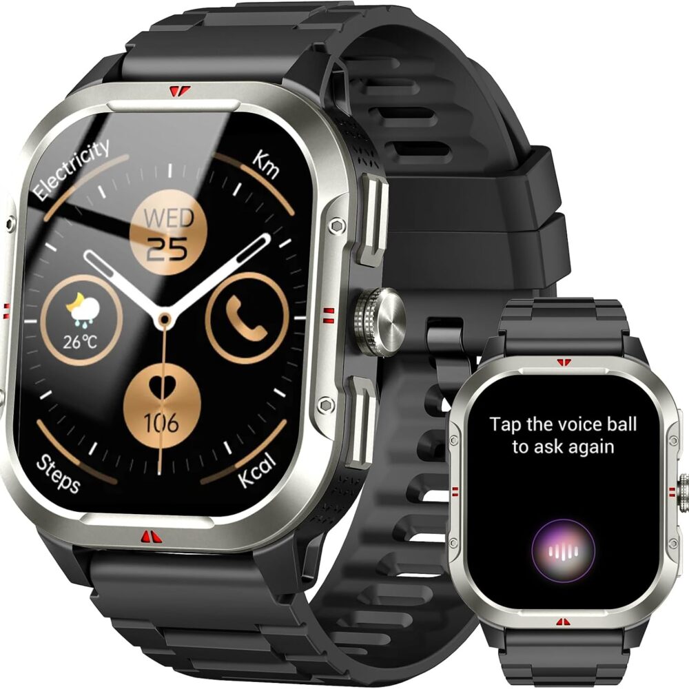 Smart Watch for Men Built-in GPS,50+ Day Battery Life, Answer/Make Calls